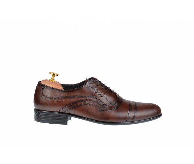 Pantofi barbati maro - eleganti din piele naturala - ELION5M