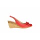 Pantofi dama rosii din piele naturala, cu platforme de 7cm S100RR