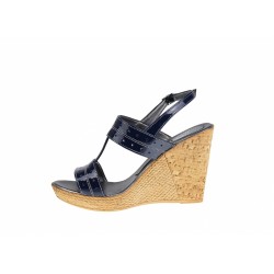 Sandale dama din piele naturala cu platforma de 10 cm S300LACBL