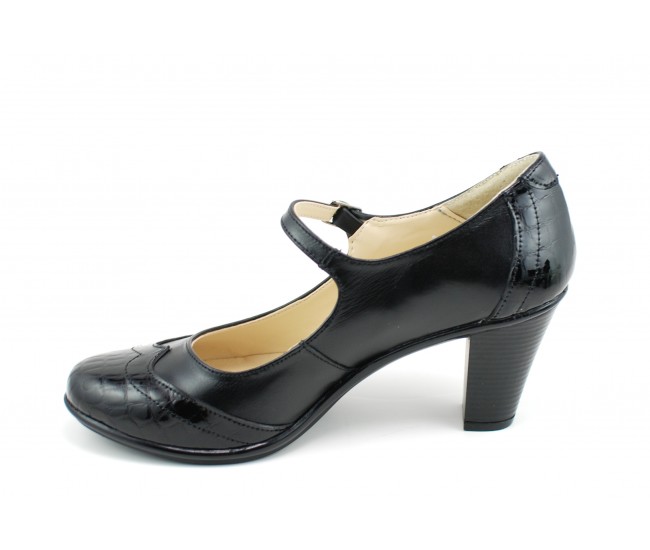 Pantofi dama eleganti din piele naturala, cu toc de 7cm - Made in Romania P13423NCROCO