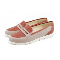 Pantofi dama casual din piele naturala, cu platforme - Made in Romania ROVI23CREM