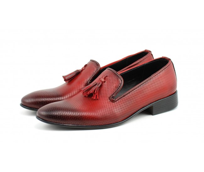 Pantofi barbati eleganti, rosii din piele naturala - 036RED