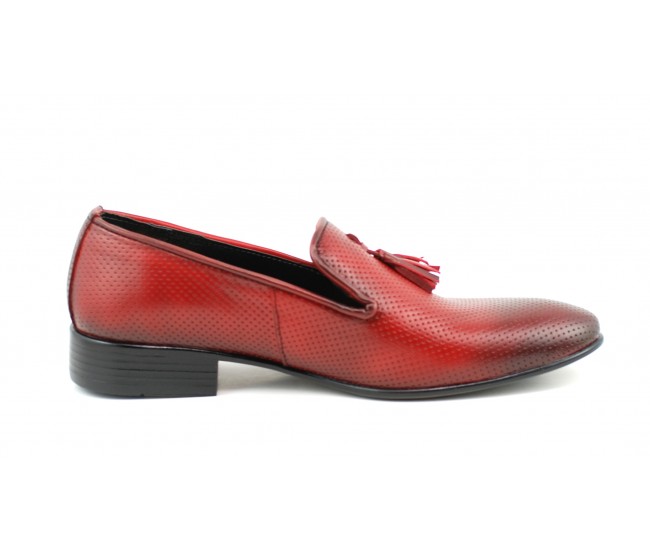 Pantofi barbati eleganti, rosii din piele naturala - L036RED