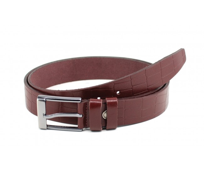 Curea barbati eleganta din piele naturala bordo DR335BORDO