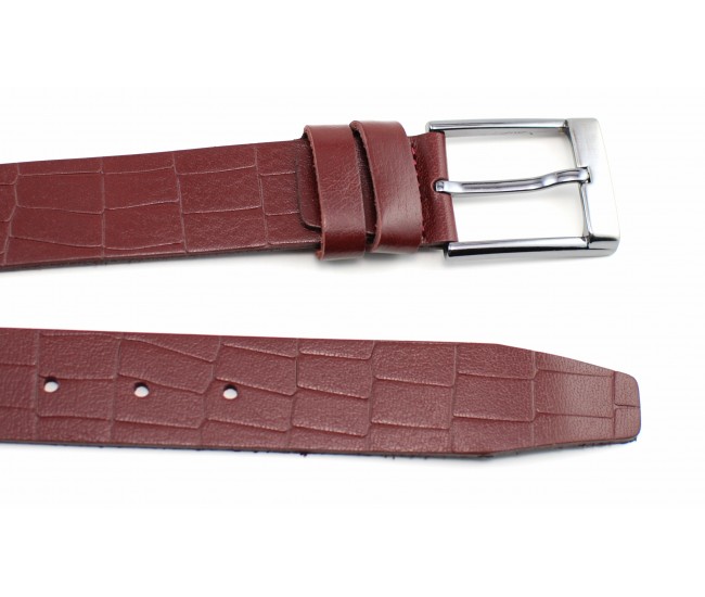 Curea barbati eleganta din piele naturala bordo DR335BORDO