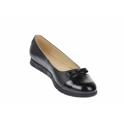 Balerini dama negri, casual, din piele naturala si varf lacuit - Made in Romania - RUTN