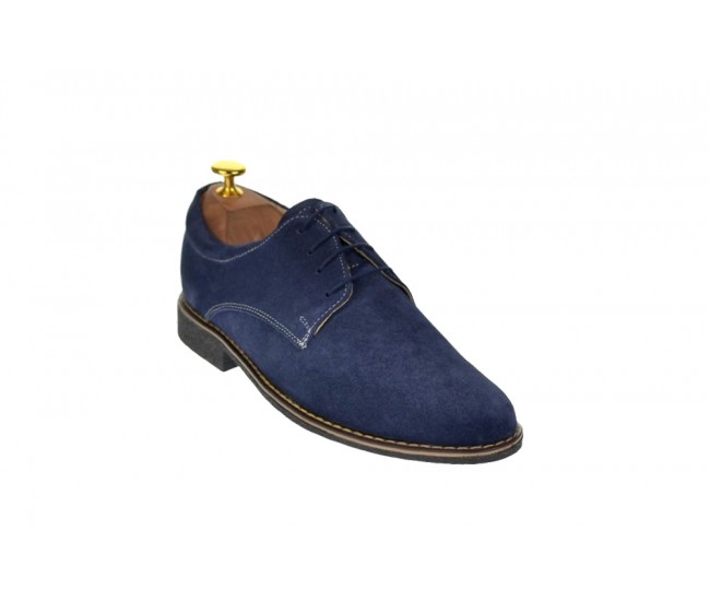 Pantofi barbati casual din piele naturala intoarsa, bleumarin - PAVELBLM2