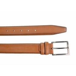 Curea barbati eleganta, cusuta, cu bombaj, din piele naturala 3.5cm ALP710M