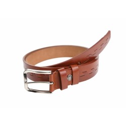 Curea barbati eleganta, mata, maro, din piele naturala 3.5 cm CLK3506M