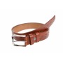 Curea barbati eleganta, mata, maro, din piele naturala 3.5 cm CLK3506M