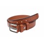 Curea barbati eleganta, mata, maro , din piele naturala cu model 3.5 cm ALP3514M