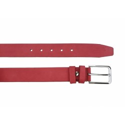 Curea unisex eleganta, rosie, din piele naturala 3 cm ALP616R