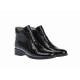 Oferta marimea 37 -  Botine dama, negre, model casual-elegant, din piele naturala lacuita,croco - LNA316N