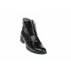 Oferta marimea 37 -  Botine dama, negre, model casual-elegant, din piele naturala lacuita,croco - LNA316N