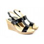 Sandale dama din piele naturala cu platforma de 7 cm S300NEGRULAC