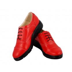 Pantofi dama rosii din piele naturala, cu platforme RUT2R