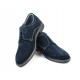 Oferta marimea 37, 39, 40, 41, 42, 43, 45 -Pantofi barbati casual, eleganti din piele naturala intoarsa bleumarin - LPAVELBLM