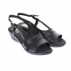 Sandale dama, casual, negre,din piele naturala, cu platforma de 4 cm - ELION42N