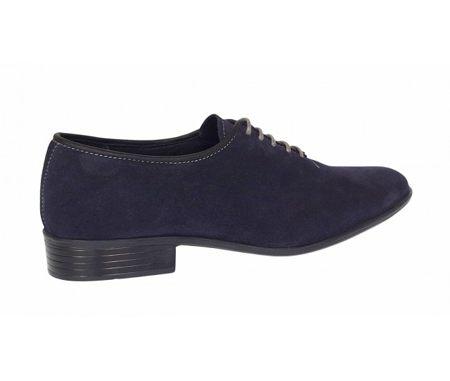 Pantofi eleganti barbati din piele naturala antilopa - Enzo Bleumarin Velur