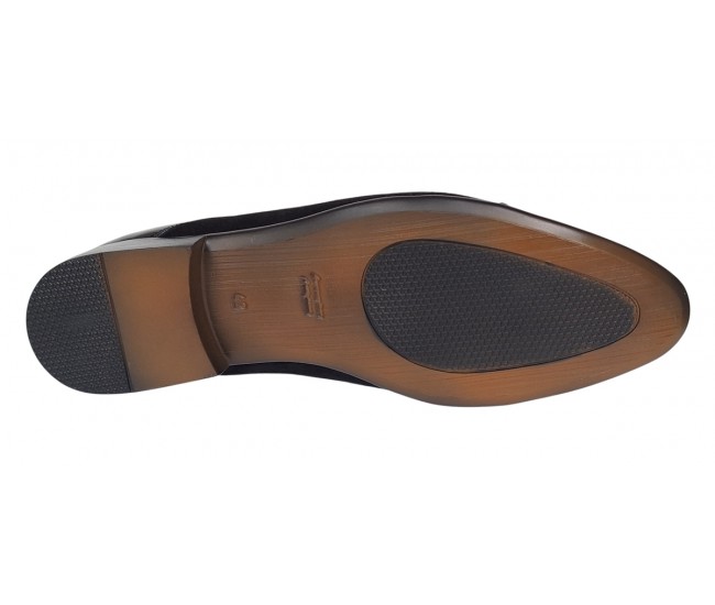 Pantofi eleganti barbati din piele naturala intoarsa cu varf lac - Enzo Top GKR