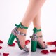 Sandale dama din piele naturala, verde-color cu toc de 10cm - NAA57VERDE