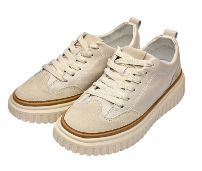 Pantofi dama casual din piele naturala Bej - Medina GSK3013B
