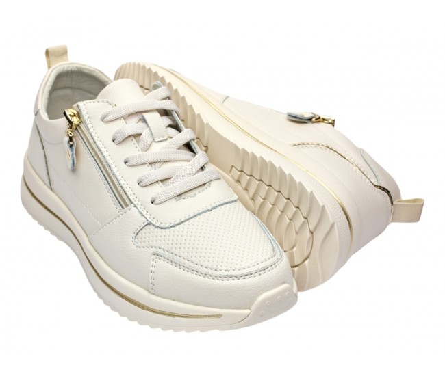 Pantofi dama casual din piele naturala - Abha Bej GSK3023B