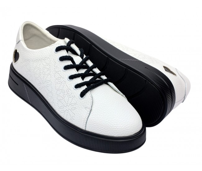 Pantofi dama casual din piele naturala - Aisha Alb GSK3032A