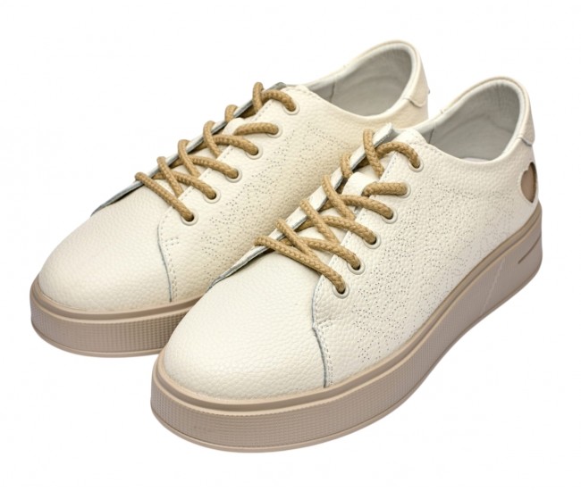 Pantofi dama casual din piele naturala - Aisha Bej Late GSK3033B