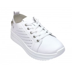 Pantofi dama casual din piele naturala cu perforatii - Latiffa Alb GSK3052A Pantofi dama casual din piele naturala cu perforatii - Latiffa Alb GSK3052A