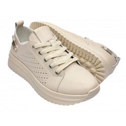Pantofi dama casual din piele naturala cu perforatii - Latiffa Bej Late GSK3053B Pantofi dama casual din piele naturala cu perforatii - Latiffa Bej Late GSK3053B