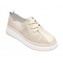 Pantofi dama casual din piele naturala cu perforatii - Karen Bej Late GSKFL9573B