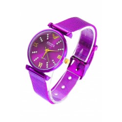 Set ceas dama si bratara, Francesca di Geneva, curea si cadran mov - FR12MOV