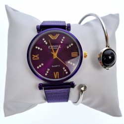 Ceas dama cu bratara metalica, tip plasa, MOV, Francesca - FRK1MV