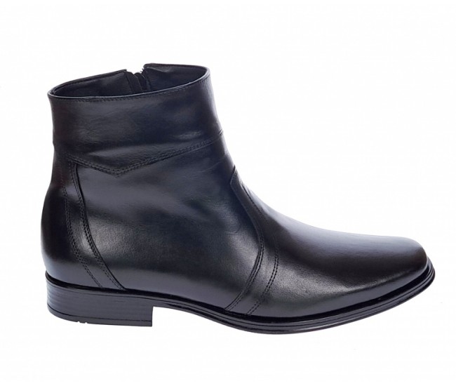 Ghete barbati elegante din piele naturala cu fermoar Negru ADAM G04NOU
