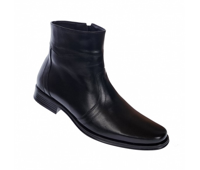 Ghete barbati elegante din piele naturala cu fermoar Negru ADAM G04NOU