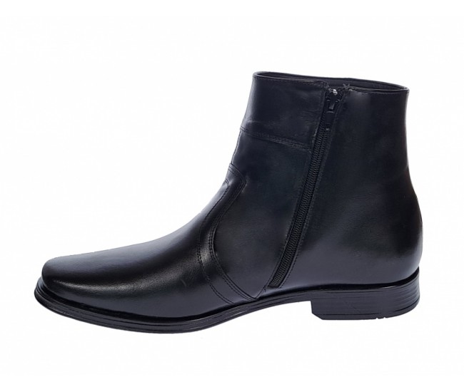 Ghete barbati elegante din piele naturala cu fermoar Negru ADAM G04NOU