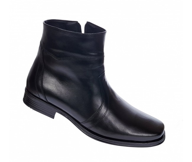 Ghete barbati elegante din piele naturala cu fermoar Negru ADAM G04NOU