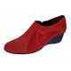 Botine dama rosii din piele naturala intoarsa cu platforme de 5 cm - Mira Velur