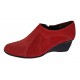 Botine dama rosii din piele naturala intoarsa cu platforme de 5 cm - Mira Velur