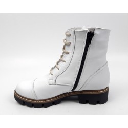 Ghete dama albe, din piele naturala imblanite G2107ALB
