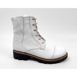 Ghete dama albe, din piele naturala imblanite G215ALB