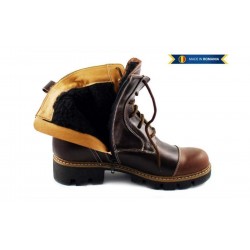 Ghete dama din piele naturala cu fermoar si imblanite Amanda Cod: G215MM