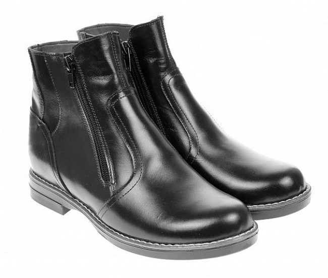 Ghete dama casual din piele naturala box imblanite Negru G25NEGRU