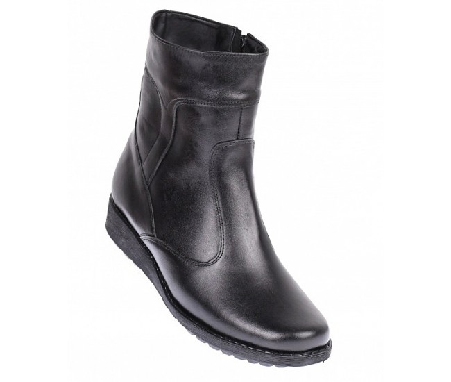 Ghete dama orto negre din piele naturala imblanite G964N