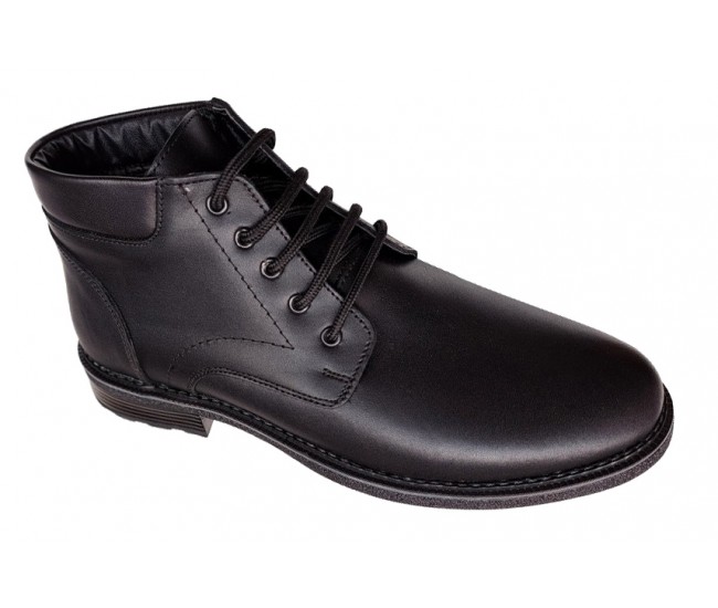 Ghete barbati casual negre din piele naturala imblanite GB101N