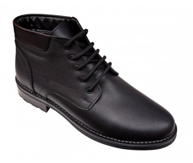 Ghete barbati casual negre din piele naturala imblanite GB101N