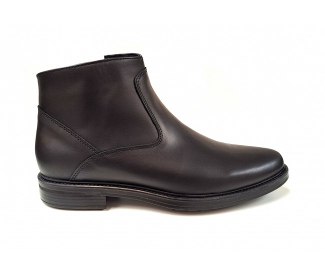 Ghete barbati casual elegante din piele naturala imblanite Negru GB120N