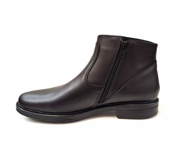 Ghete barbati casual elegante din piele naturala imblanite Negru GB120N