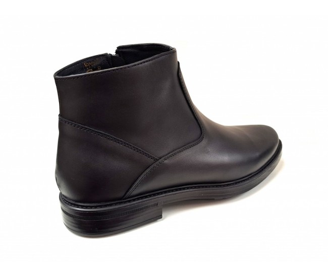 Ghete barbati casual elegante din piele naturala imblanite Negru GB120N